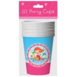 Set of 10 Party Cups with Mermaid Design, 9oz