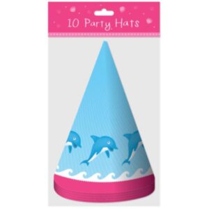 Set of 10 Party Hats with Mermaid Designs