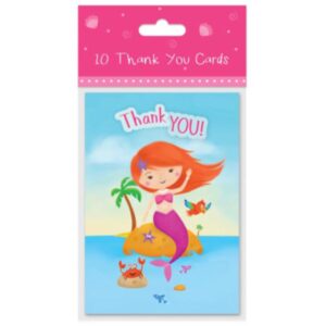 Set of 10 Thank You Cards with Mermaid Designs