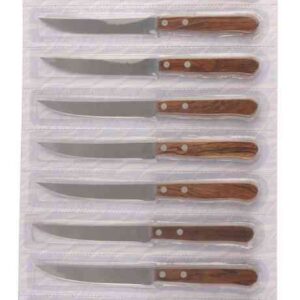 Set of 10 Wooden Handled Utility Knives, 5 Inch