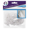 Set of 100 White Curtain Hooks