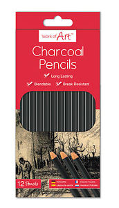 Set of 12 Charcoal Pencils