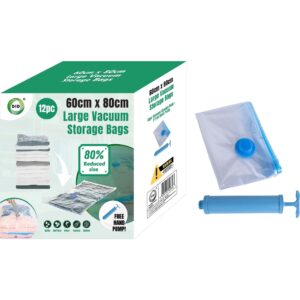 Set of 12 Large Vacuum Storage Bags (60cm x 80cm)