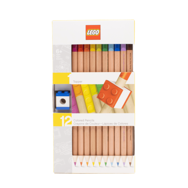 Set of 12 LEGO Colored Pencils with Toppers