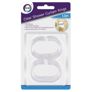 Set of 12 Transparent Shower Curtain Rings