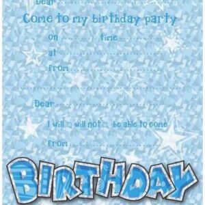 Set of 14 Blue Happy Birthday Invitation Envelopes