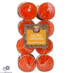 Set of 16 Salted Caramel Scented Tea Light Candles by Pan Aroma