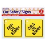 Set of 2 Baby Child On Board Car Safety Signs with Suction Cups