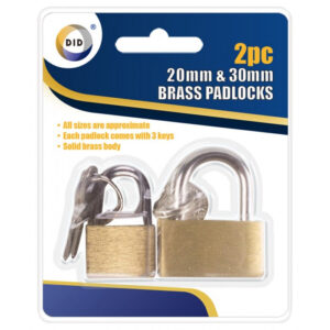 Set of 2 Brass Padlocks (20mm & 30mm)