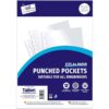 Set of 20 Clear Plastic Punched Pockets by Just Stationery