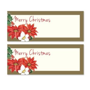 Set of 24 Gold Traditional Poinsettia Table Place Cards - Model 947901