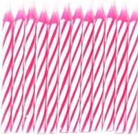 Set of 24 Pink Birthday Candles