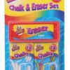 Set of 25 Colorful Chalks and Eraser