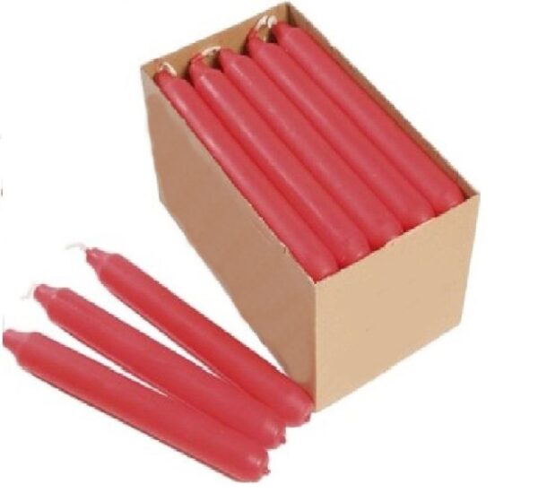 Set of 25 Red Dinner Candles