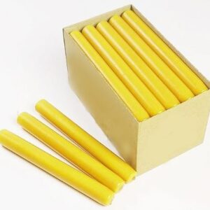 Set of 25 Yellow Dinner Candles