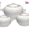 Set of 3 Ambiente Deluxe Insulated Hot Pot Casserole Food Warmers - Small Sizes (1200ML, 1600ML, 2500ML)