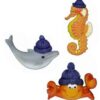 Set of 3 Animal Magnets with Assorted Designs (Crab, Seahorse, Dolphin)