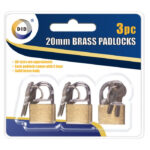 Set of 3 Brass Padlocks, 20mm Each