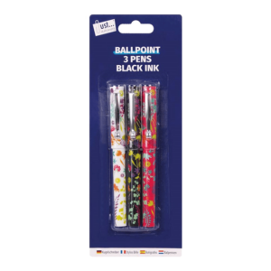 Set of 3 Designer Barrel Ballpoint Pens by Just Stationery