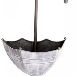 Set of 3 Galvanized Metal Wall-Mounted Umbrella Planters