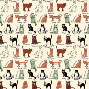 Set of 3 Highlands Cotton Tea Towels, 50cm x 70cm - Cat Design