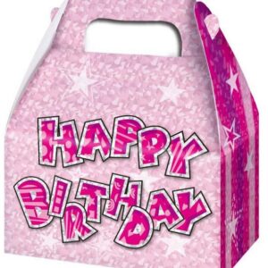 Set of 3 Pink Happy Birthday Party Boxes