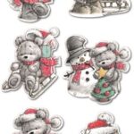 Set of 30 Glittery Luxury Christmas Teddy Bear Gift Tags