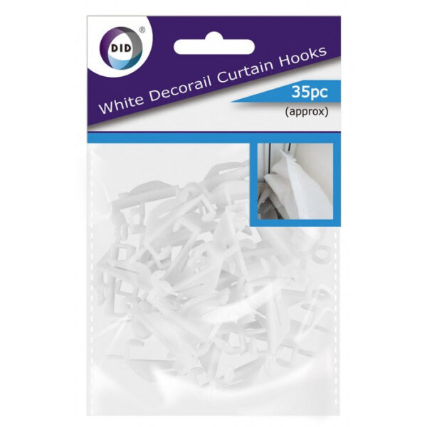 Set of 35 White Decorail Curtain Hooks