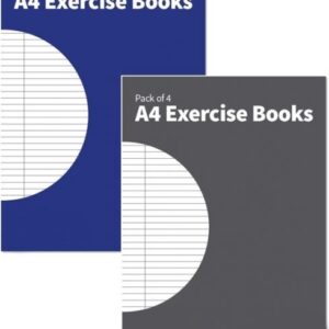 Set of 4 A4 Exercise Books in Various Colors