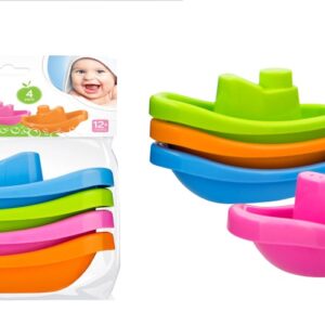 Set of 4 Assorted Color Baby Pipkin Bath Boats