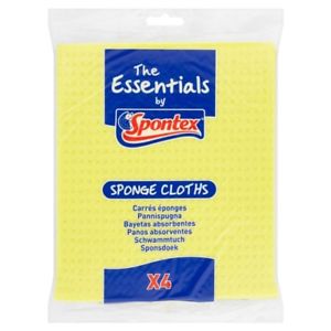 Set of 4 Essential Sponge Cloths by Spontex