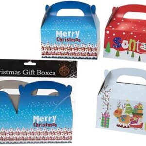 Set of 4 Festive Gift Boxes with Holiday Treats