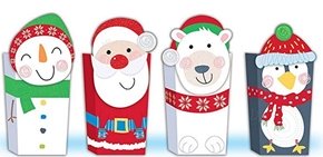 Set of 4 Hanging Christmas Treat Boxes