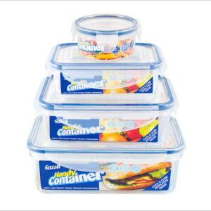 Set of 4 Klip Seal Airtight Containers in Various Sizes