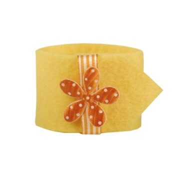 Set of 4 Napkin Rings with Orange Flowers