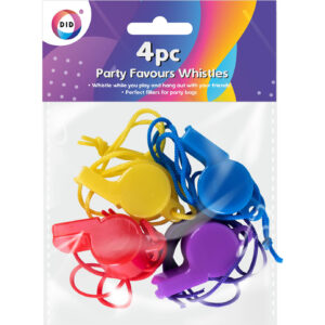 Set of 4 Party Favor Whistles