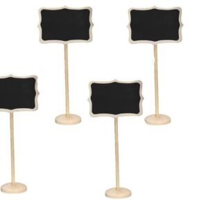 Set of 4 Rectangular Chalkboard Stands for Wedding Place Cards