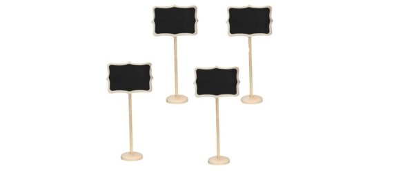 Set of 4 Rectangular Chalkboard Stands for Wedding Place Cards