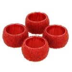 Set of 4 Red Napkin Rings