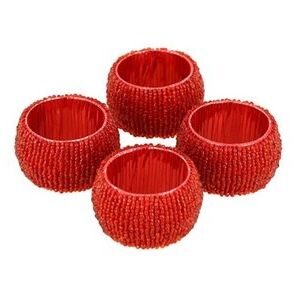 Set of 4 Red Napkin Rings