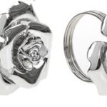 Set of 4 Rose Design Christmas Napkin Rings