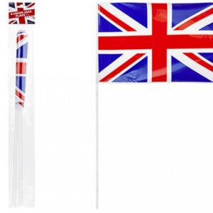 Set of 4 Union Jack Hand Waving Flags with 12x8 Inch Sticks