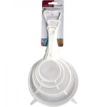Set of 4 White Plastic Strainers