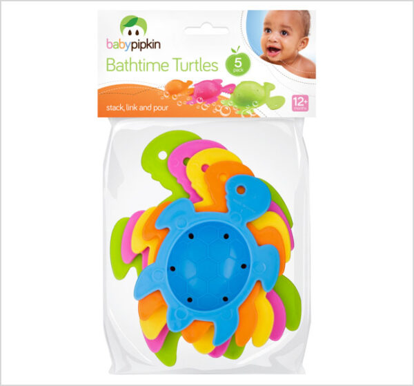 Set of 5 Bath Time Turtle Toys by BabyPipkin