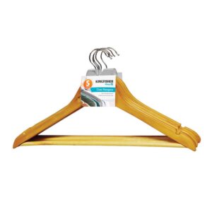 Set of 5 Kingfisher Wooden Coat Hangers