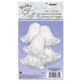 Set of 5 White Honeycomb Bells