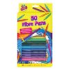 Set of 50 Colored Fiber Pens for Kids' School Art and Drawing