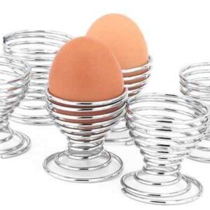 Set of 6 Apollo Spiral Chrome Egg Holders