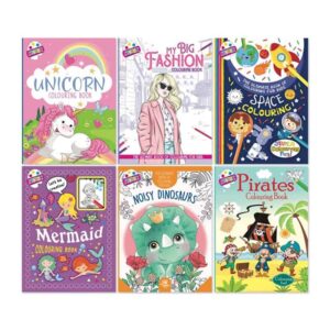 Set of 6 Coloring Books with Various Designs