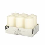 Set of 6 Cream Pillar Candles 60 x 115 mm